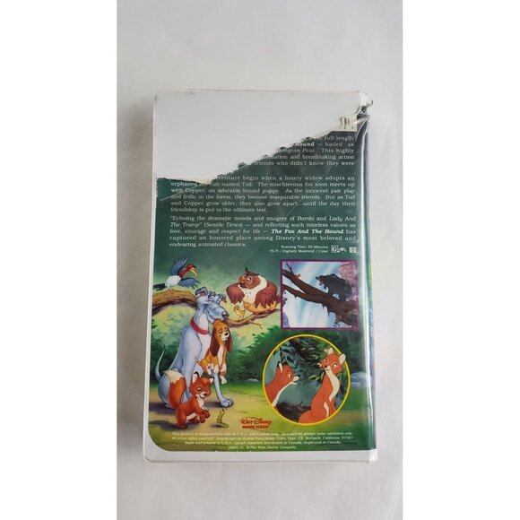 The Fox And The Hound VHS Tape 2041 - Walt Disney Black Diamond Edition RARE - Picture 3 of 6